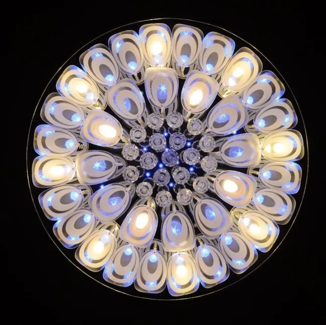 Светодиодный потолочный светильник с кристаллами и цветами круглая атмосфера