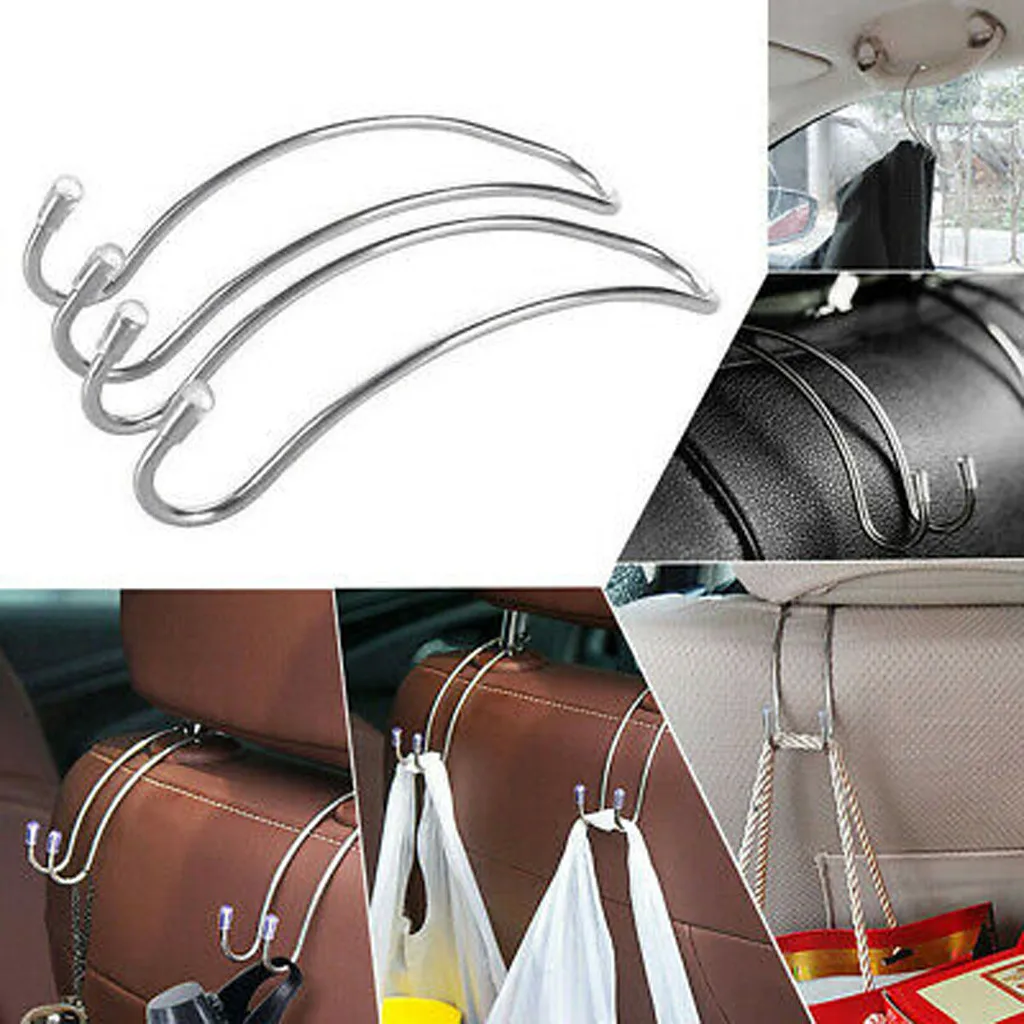 2pcs Car Seat Headrest Hanger Bag Hook Holder for Mercedes W203 BMW E39 E36 E90 F10 Volvo XC60 Audi A4 A6 Accessories | Автомобили и