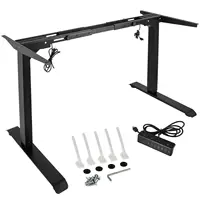 Electric Adjustable Table Frame Stand Up Desk Frame w/ Dual Motor Height Adjustable Standing Table Base
