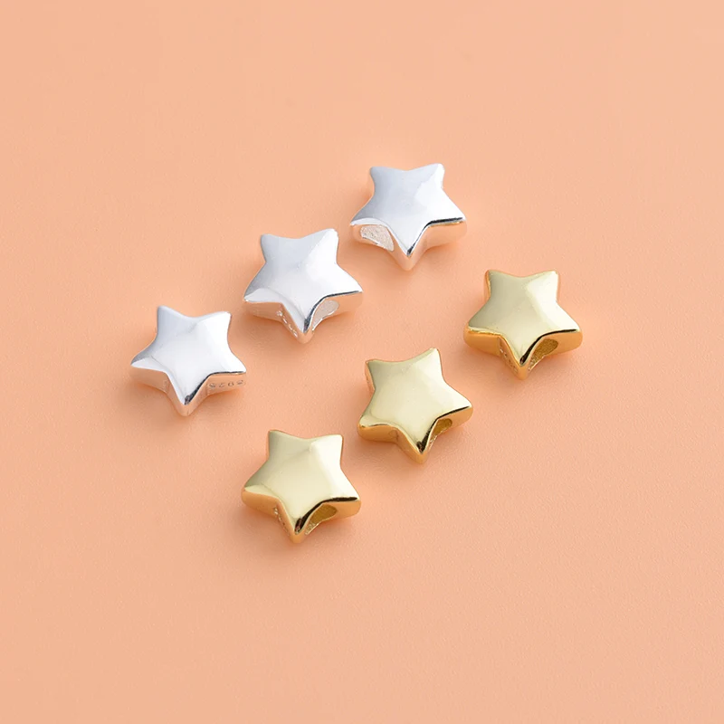 Звезда бисер пентаграмма S925 Стерлинговое Серебро DIY Материал аксессуары ручной