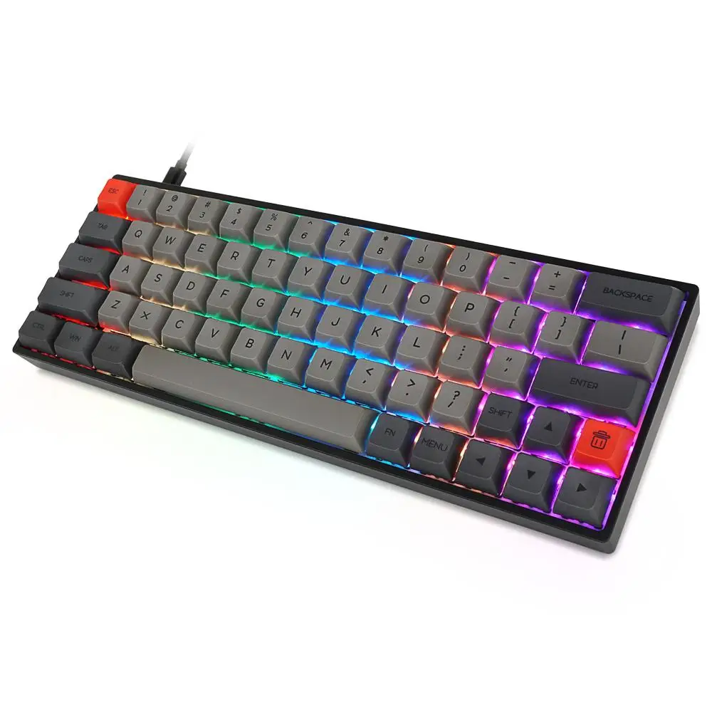 SK64S RGB Backlit Mechanical Gaming Keyboard 64Key NKRO bluetooth5.1 Type-C Dual-Mode PBT Keycap Gateron Optical Switch |