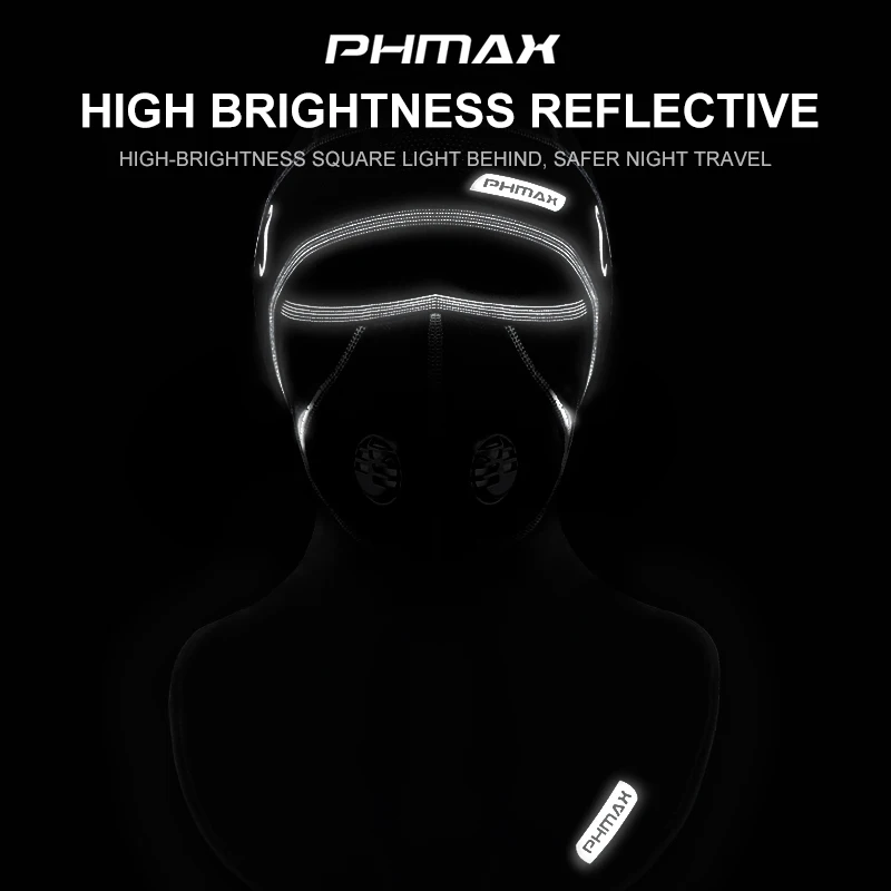 PHMAX флисовая Лыжная маска ветрозащитная для лица фильтры зимняя теплая Защитная