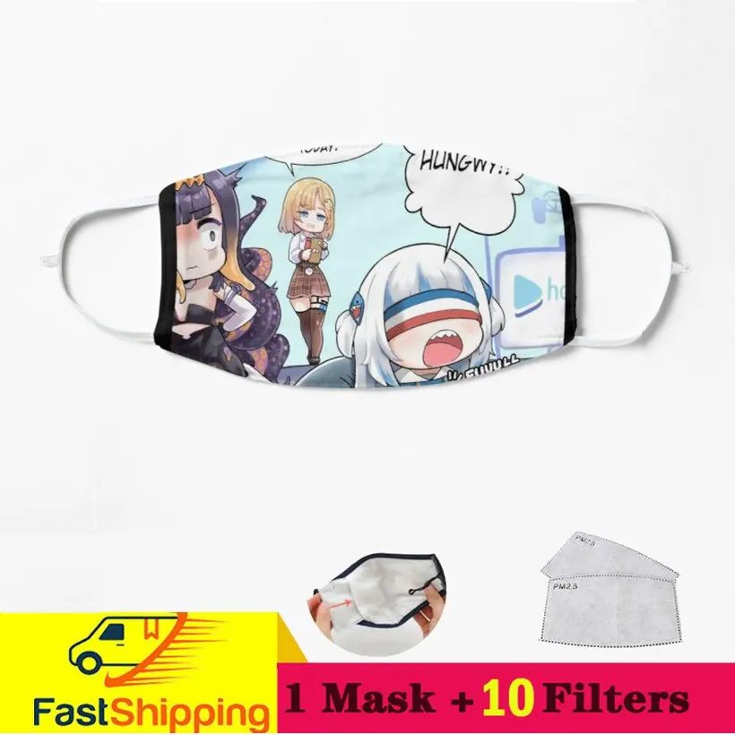 

Gawr Gura-hololive RU персонажи аниме Fumikage & Орел-MHA смешной рот Mark крышка уход за кожей лица моющиеся в стиле «хип-хоп» вечерние магия