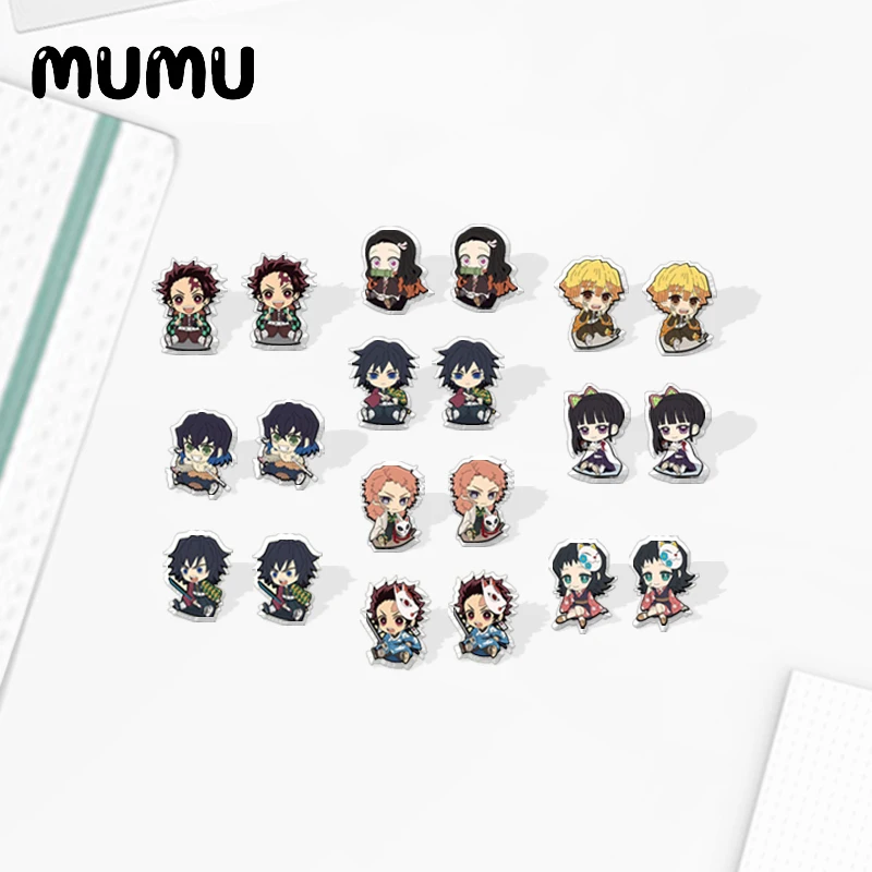 

Серьги-гвоздики Kamado Nezuko из акрила в стиле аниме Slayer, ювелирные украшения из эпоксидной смолы, новинка 2020