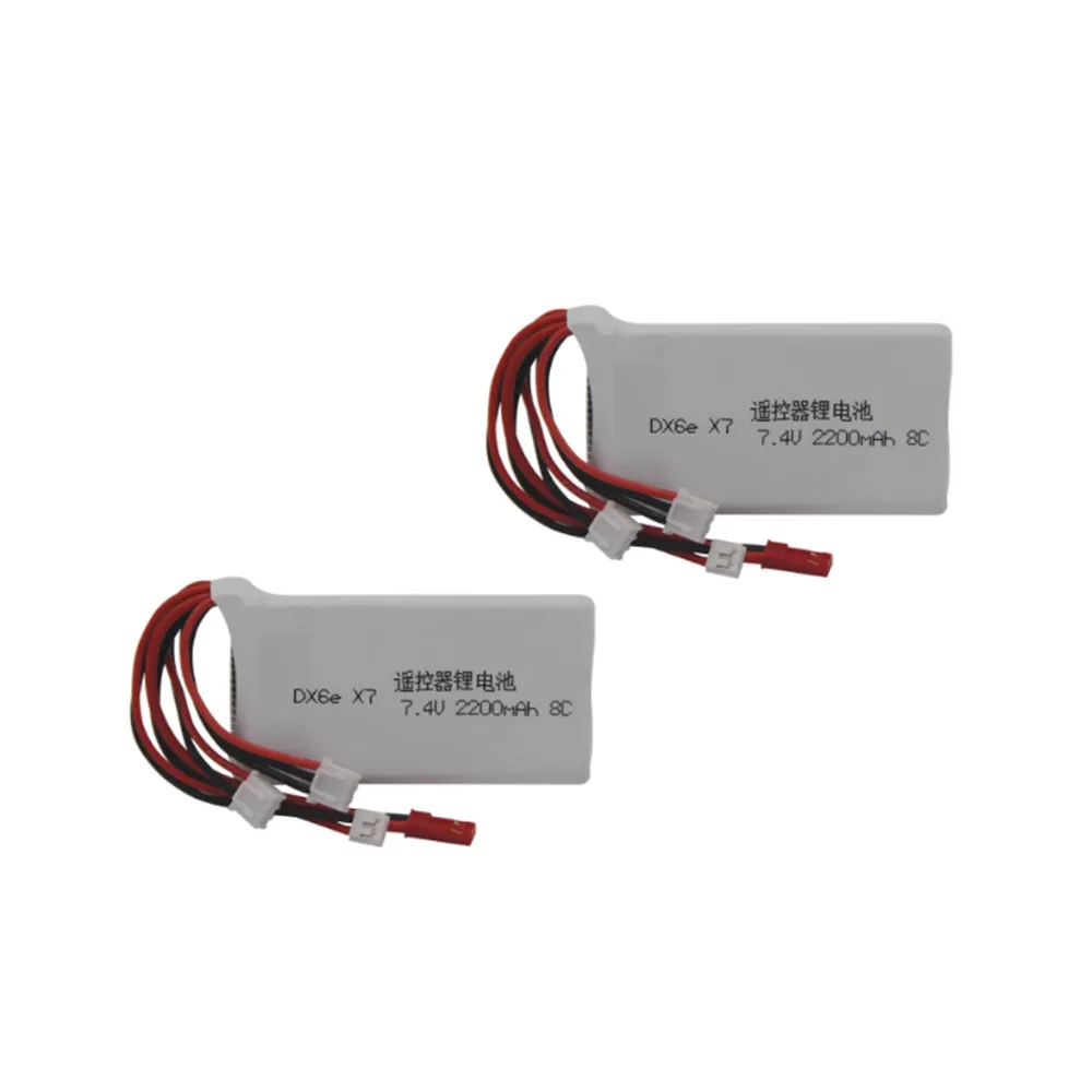 2S 7.4V 2200mah 8C Lipo Battery For Radiolink RC3S RC4GS RC6GS DX6e DX6 For Taranis Q X7 Transmitter 1pcs to 2pcs