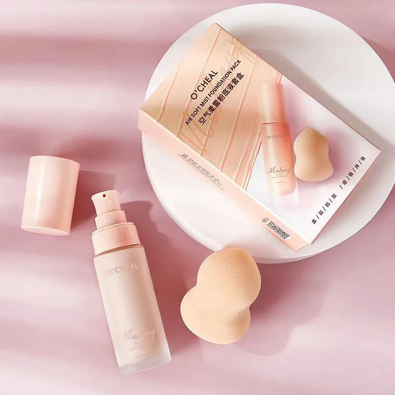

Ouqianya Air Liquid Foundation Concealer Not Stick Base Face Powder With Puff Light Moisturizing Makeup Cosmetic For Women TSLM