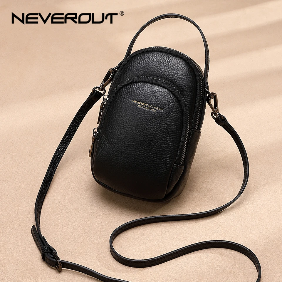 Сумка через плечо NEVEROUT женская мини сумка из натуральной кожи на молнии 2019|Сумки