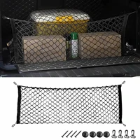 adjustable 9040 cm universal envelope car trunk luggage storage cargo net universal stretchable truck net with 4 hooks