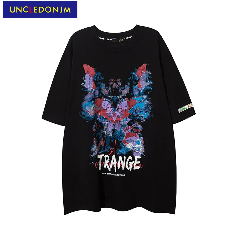 

UNCLEDONJM с принтом «граффити»; Футболка с короткими руками Хай-стрит с буквенным принтом в стиле хип-хоп Графические футболки 2021 большеразмерн...