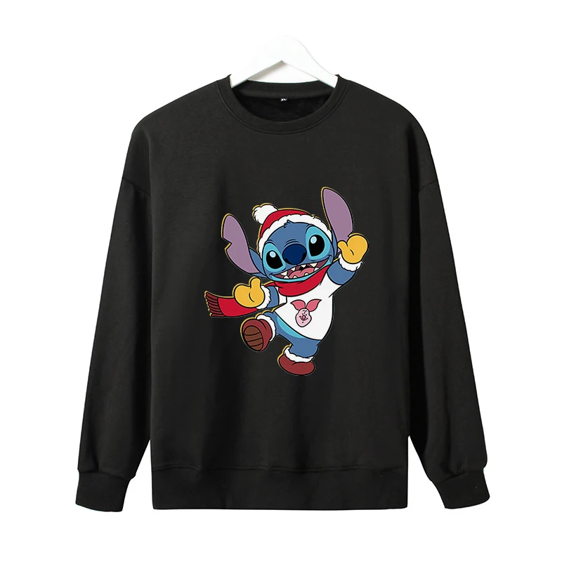 

Kawaii Stitch Print Pattern Women's T-Shirt Cartoon Summer Top Long Sleeve All-Match Fashion Sweater Pattern Female Disney Women
