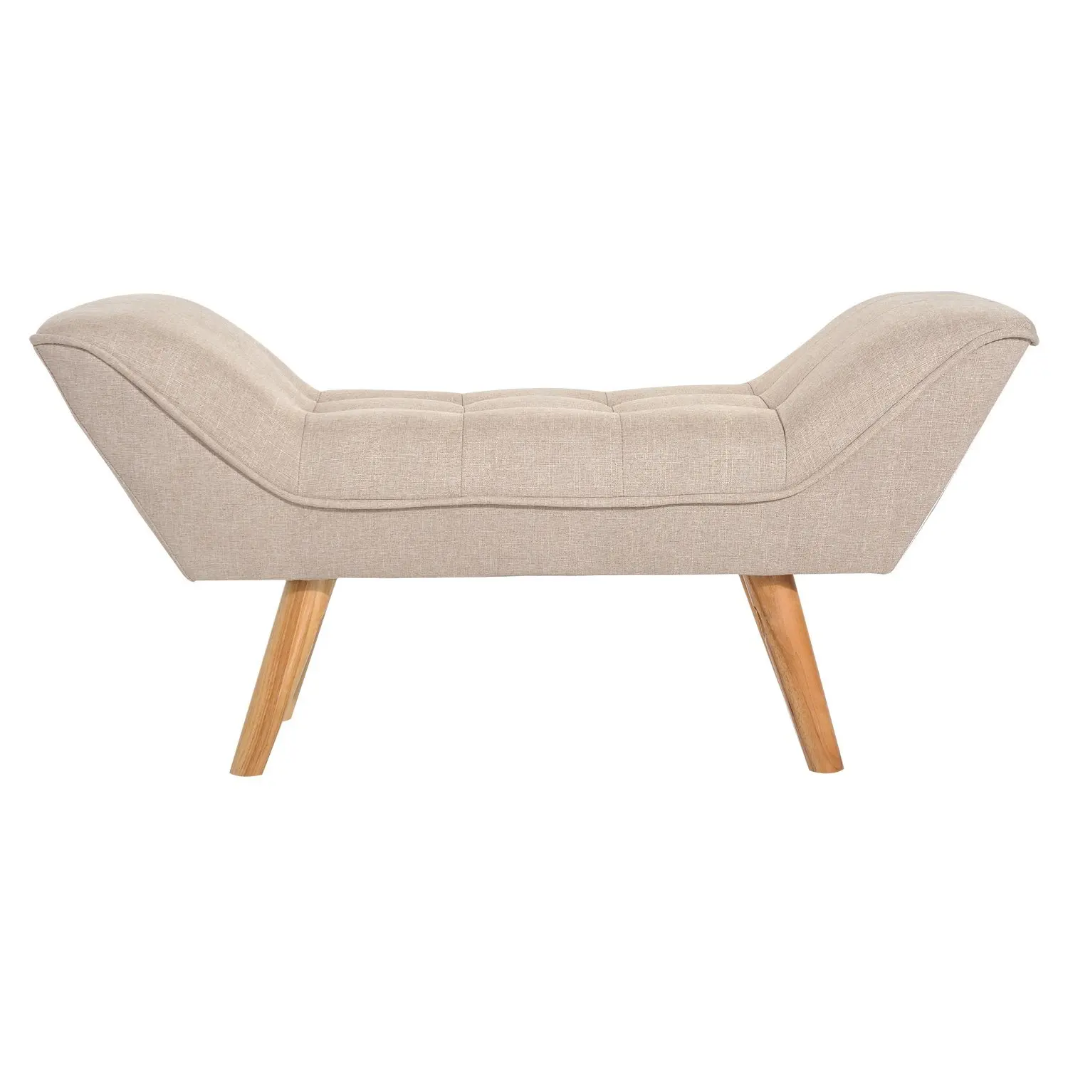 HOMCOM скамейка диван Chesterfield мягкое белье 117x46x55 см крем| |