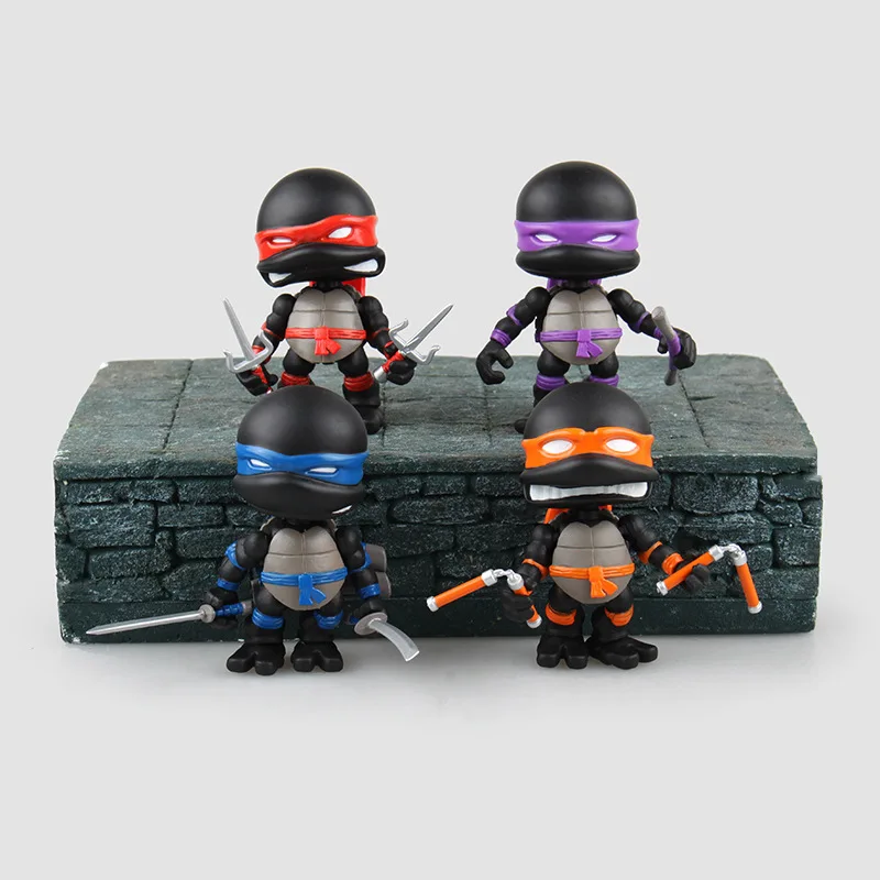 Cute 4-Super Movable Teenage Mutant Ninja Turtles Black Limited Edition Gray Battle Damage Version Two-Selectable Garage Kit