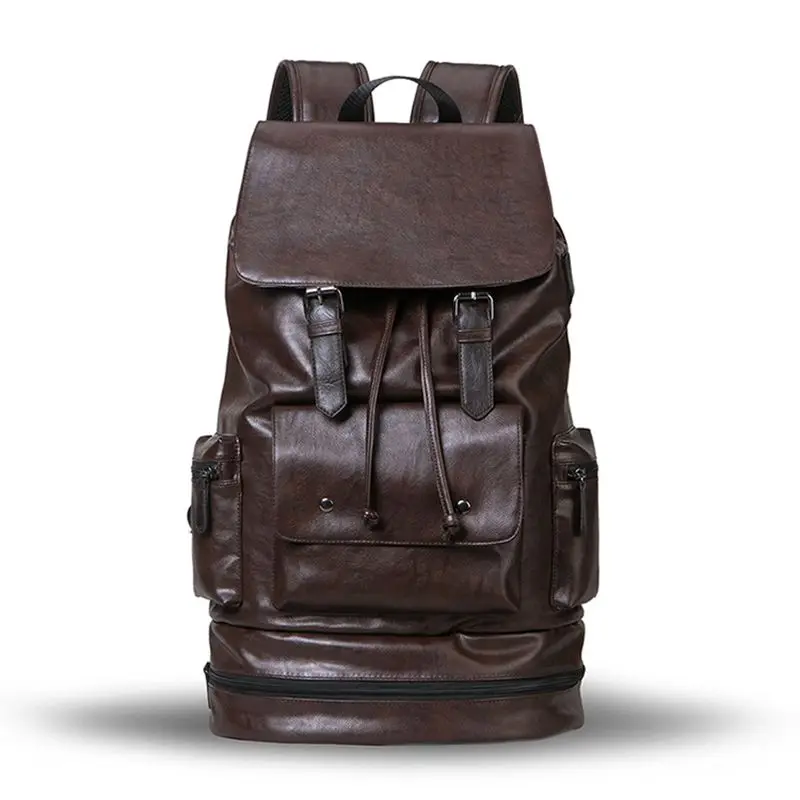 Weysfor Fashion Waterproof backpack Men Backpack Leather Bookbags Mens PU School Bags Male Functional Bags Capacity Men Bag