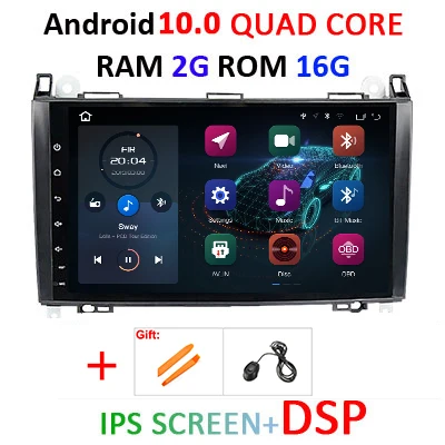 DSP ips 9 ''автомобильный мультимедийный плеер android 10 gps радио для Mercedes Benz B200 A B класс W169 W245 Viano Vito W639 Sprinter W906 - Цвет: 2G 16G IPS DSP