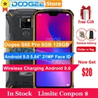 Сотовый телефон Doogee S68 Pro 6 ГБ 128 ГБ, на базе Android 9,0, экран 5,84 дюйма, Восьмиядерный, 6300 мАч, камера 21 МП, сканер отпечатка пальца, быстрая зарядка, 4G смартфон