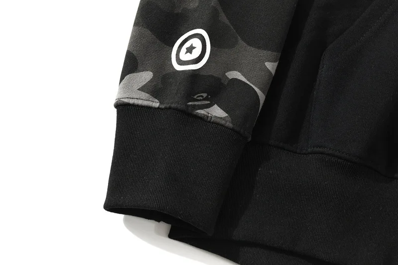 

Bape Vintage Hoodies Men Streetwear Harajuku Fall Winter Casual Double Hood Embroidered Camouflage Sweatshirt Jacket