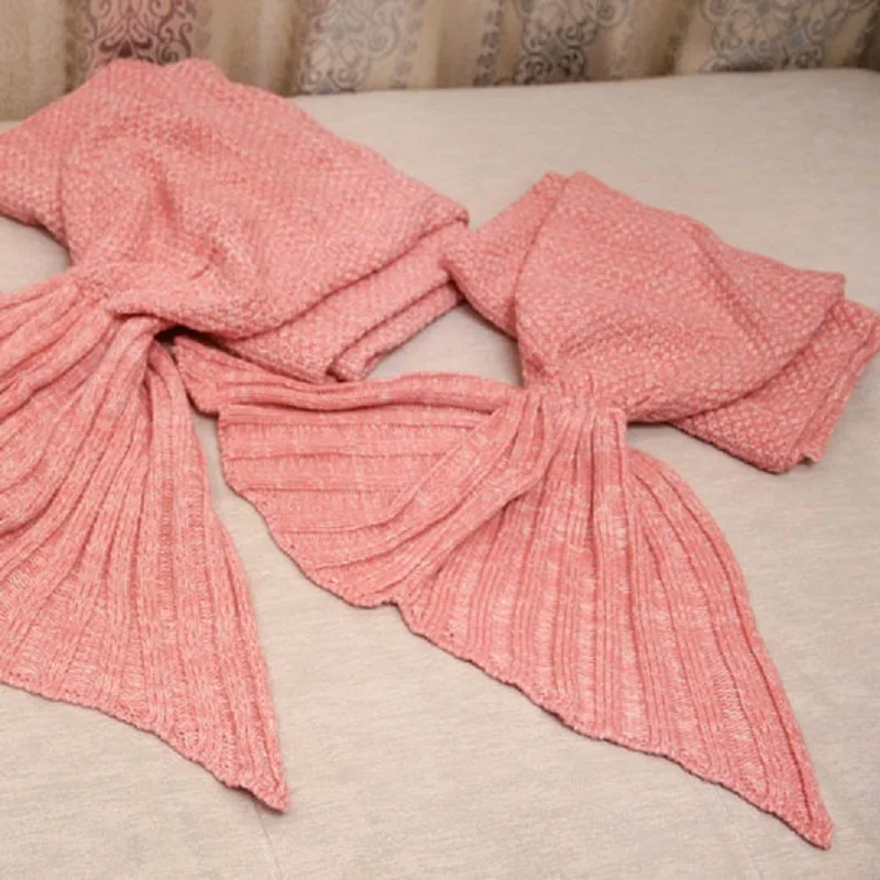 Одеяло с хвостом Русалочки шерстяное вязаное одеяло ручной работы для сна рыбьим