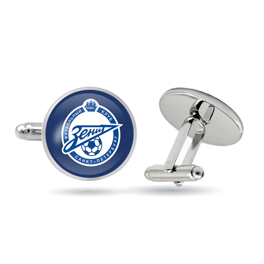 Запонки &quotЗенит&quot запонки для футбольного клуба из нержавеющей стали с