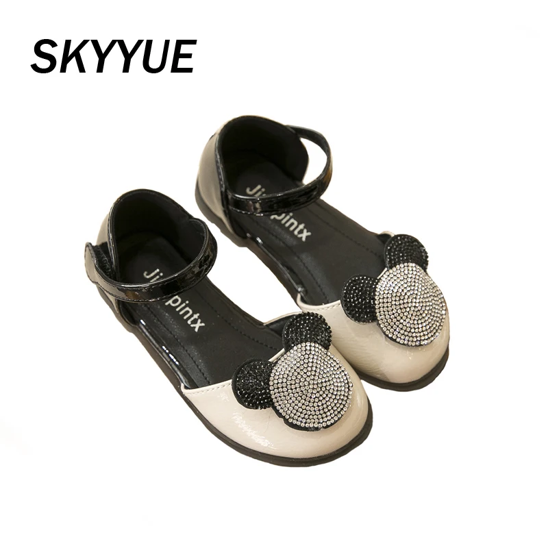 Весенняя детская обувь с медведем Обувь принцессы на плоской подошве для