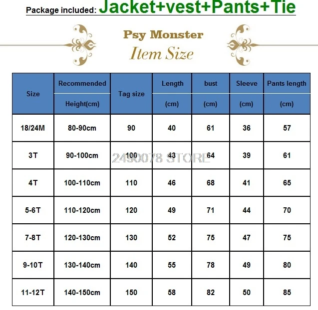 Костюм для мальчиков с цветочным рисунком Блейзер жилет брюки галстук комплект