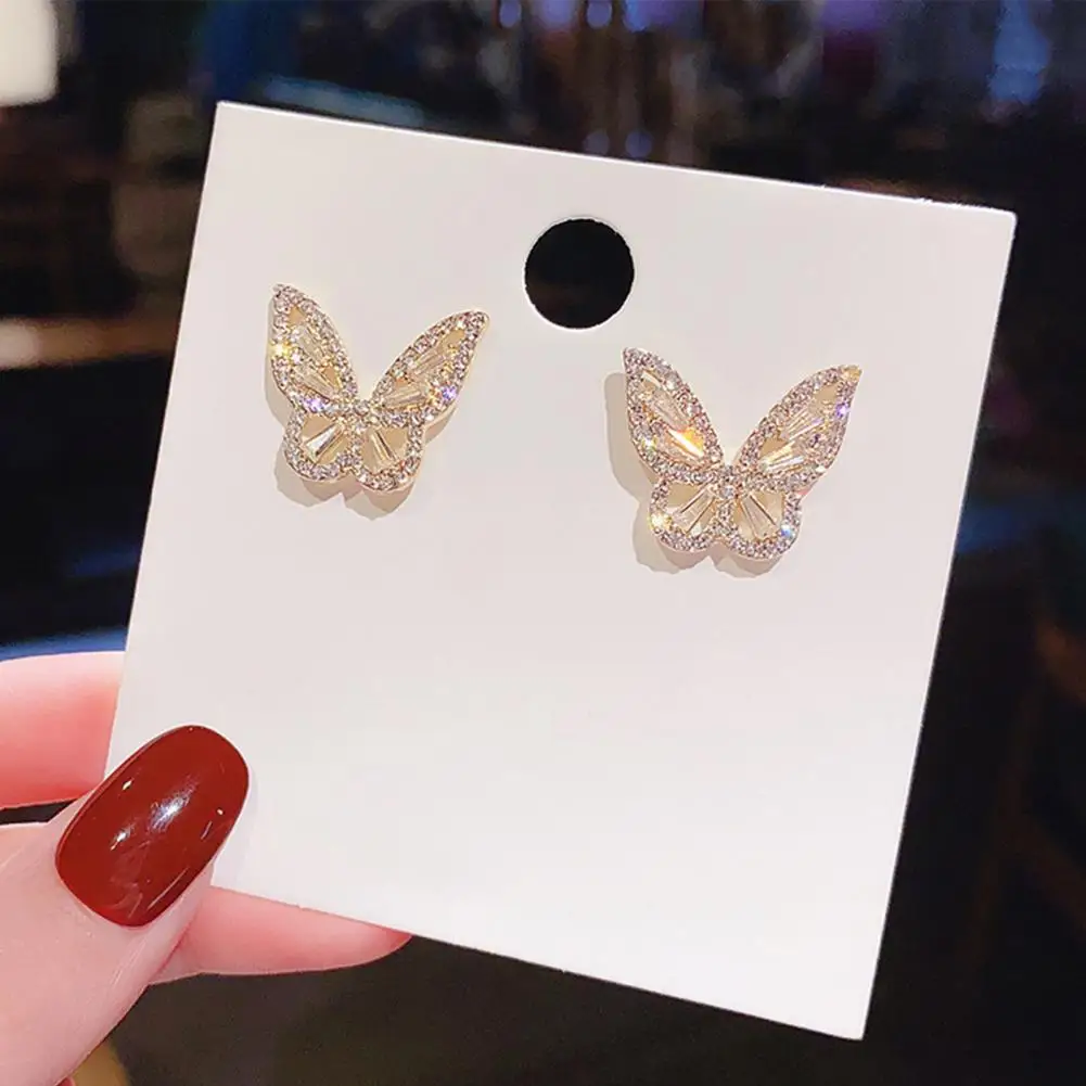 Серьги-гвоздики медные в форме бабочки 1 пара | Украшения и аксессуары