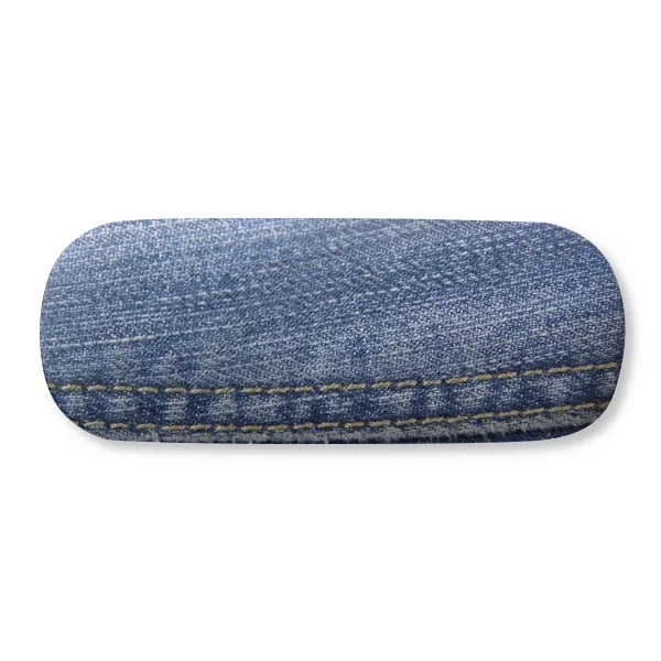 

Denim Jean Cowboy Lining Textile Glasses Case Eyeglasses Clam Shell Holder Storage Box