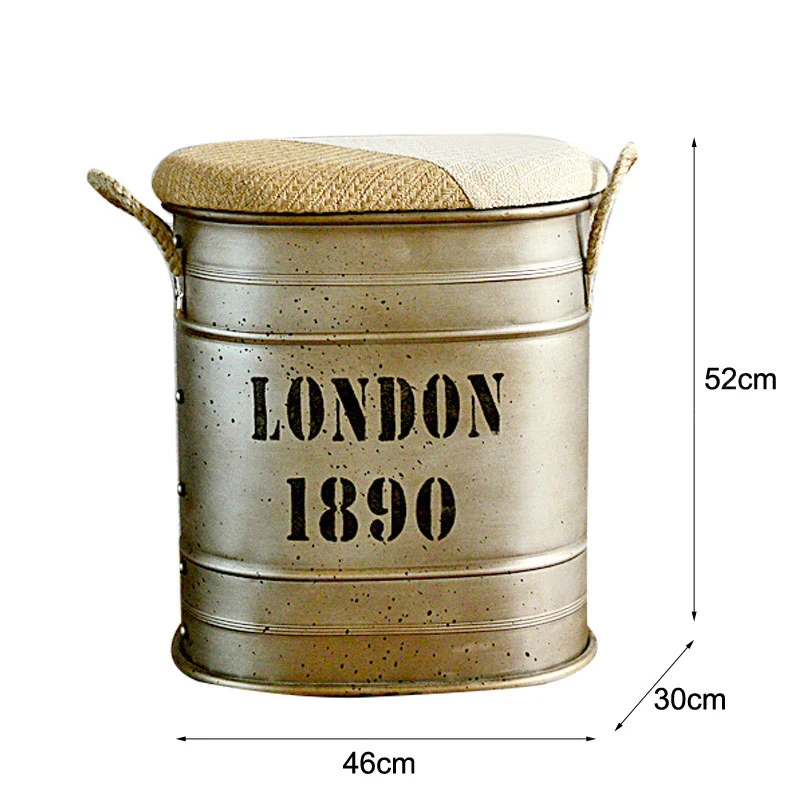 Ретро-железный стул для хранения креативное ведро винтажная промышленная