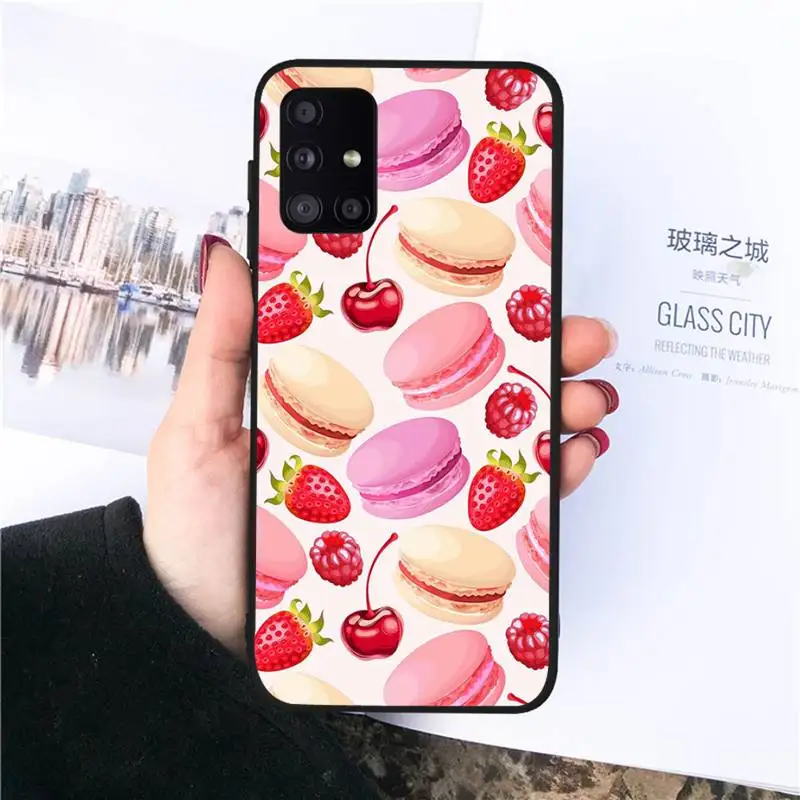 

Dessert ice cream Macaron Food Phone Case For Samsung galaxy S 7 8 9 10 20 edge A 6 10 20 30 50 51 70 note 10 plus