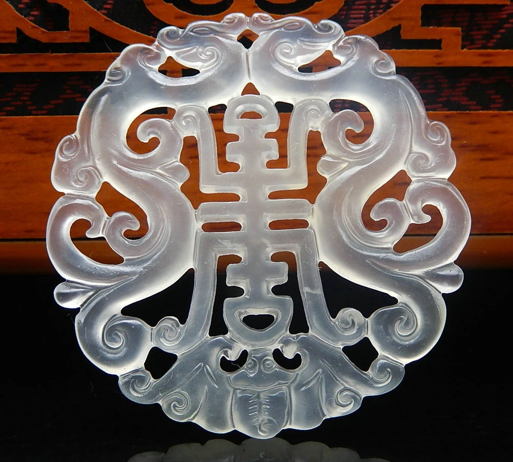 Двусторонняя подвеска в виде дракона из натурального нефрита для мужчин и женщин