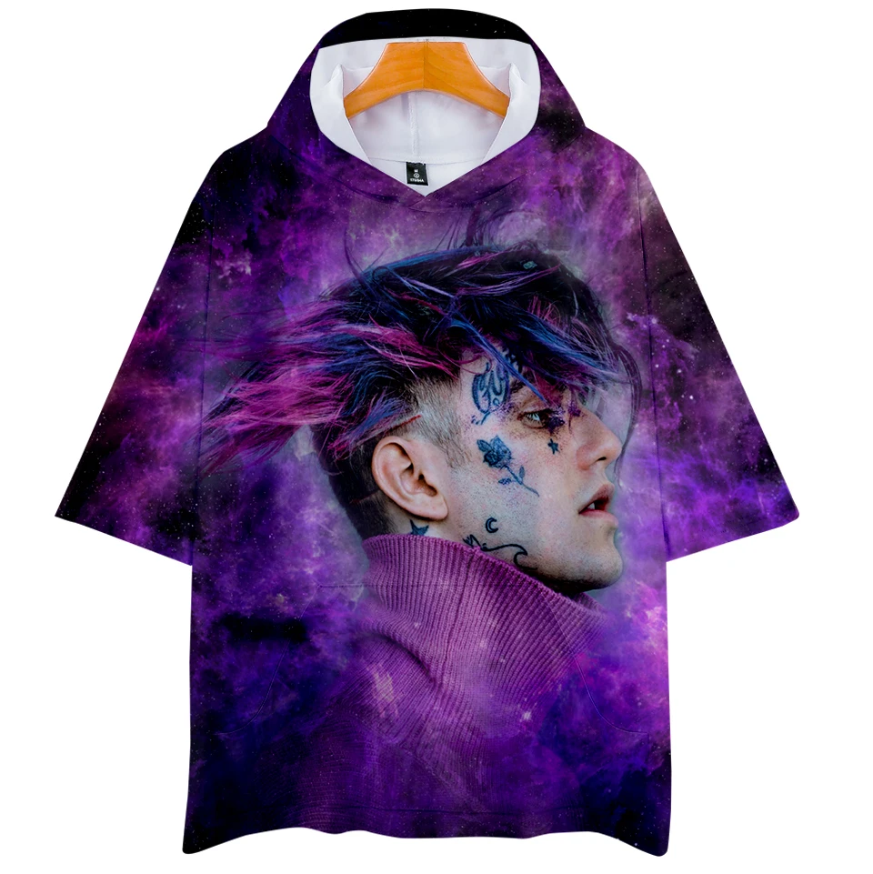 3D Xxxtentacion Lilpeep Harajuku толстовки для женщин/мужчин одежда короткий рукав с капюшоном