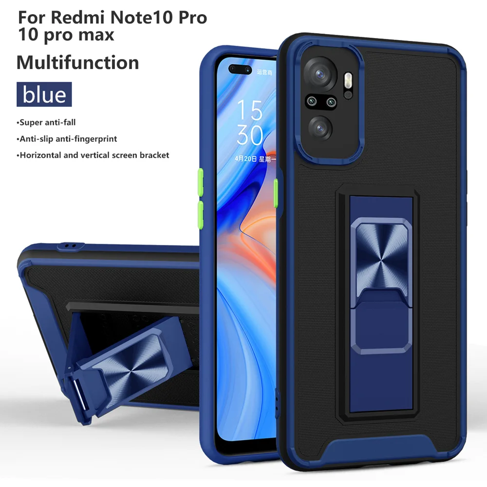 Противоударный армированный чехол KEYSION для Xiaomi Redmi Note 10 Pro 10S чехол-подставка