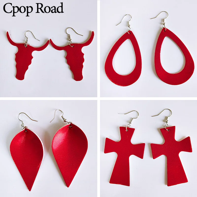 Женские серьги-подвески Cpop10 с геометрическим узором в форме листьев капли