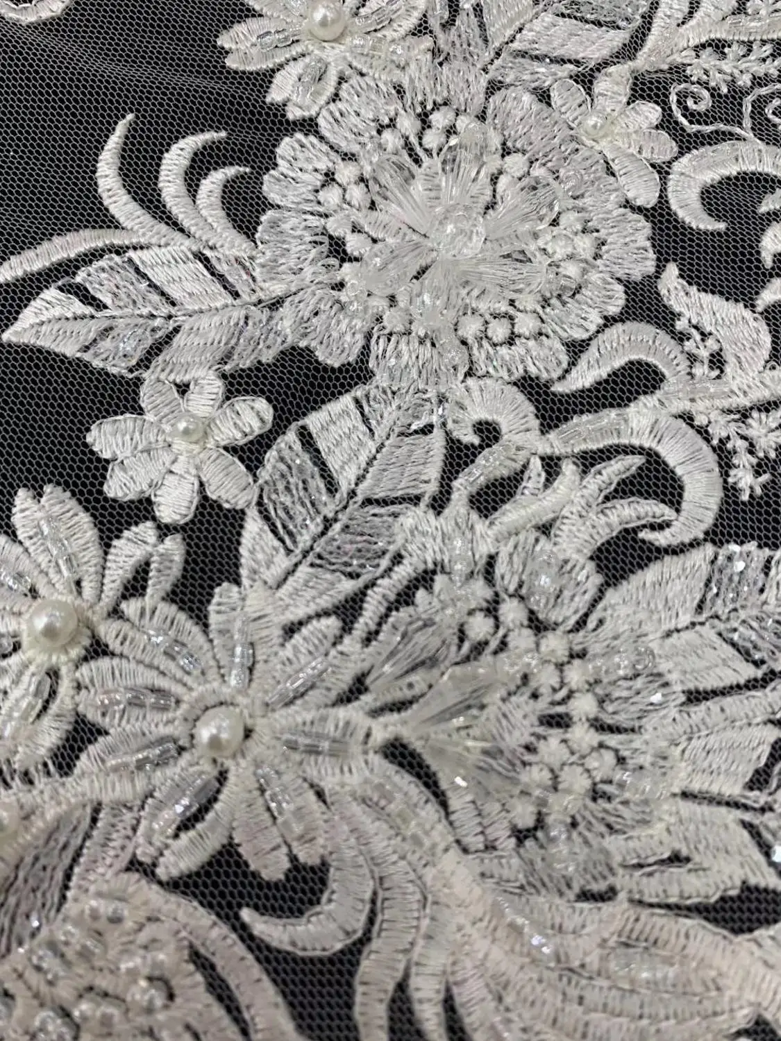 2020 Тяжелая ручная работа французская кружевная ткань Африканская с бисером