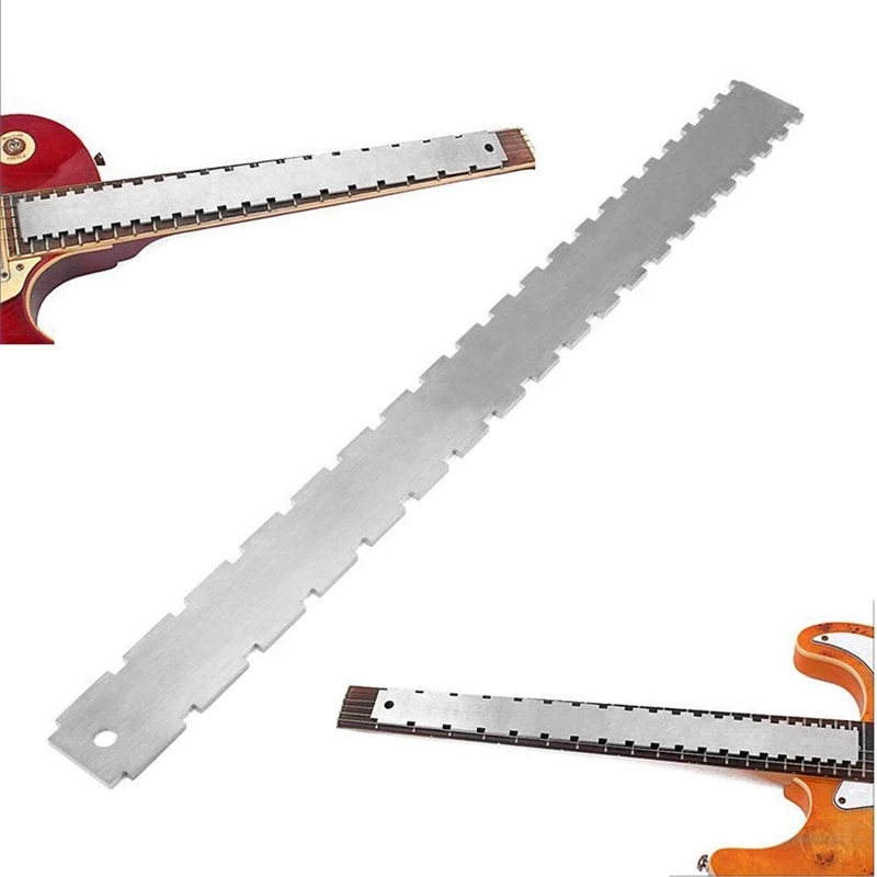 Guitar Neck Notched Straight Edge Luthiers Tool with String Action Ruler Gauge for Gibson 24.75 Inch and Fender 25.5 Electr | Спорт и