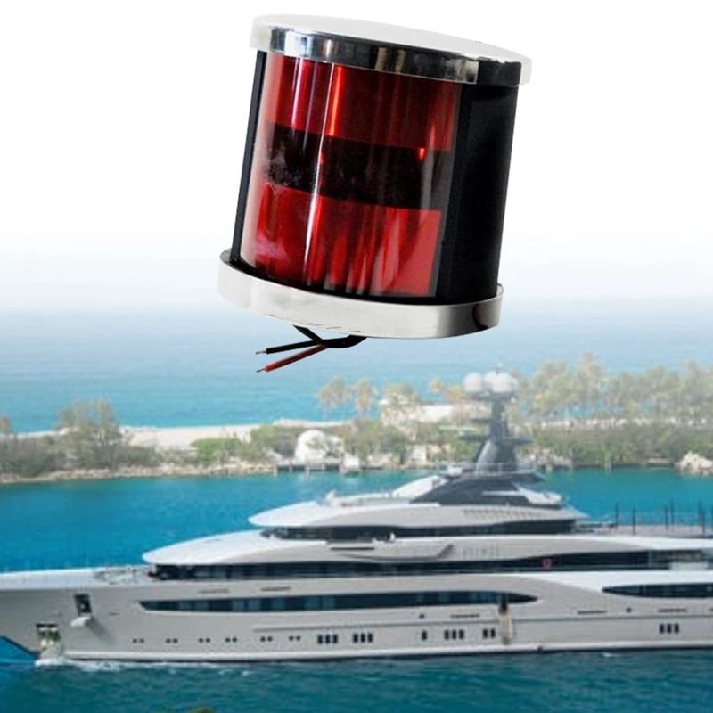 

1 Pair Stainless Steel Universal 12-24V Marine Boat Yacht Red & Green LED Navigation Side Bow Lights for Ship Cruising
