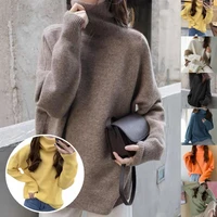 beautiful knitted top ribbed hem skin touch loose knitted top winter outwear knitted pullover sweater top