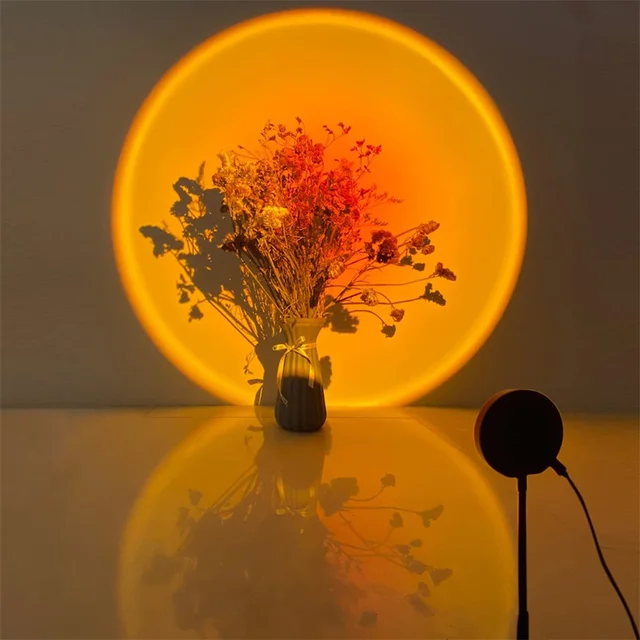 Sunset Projection Floor Lamp Background Romantic Atmosphere Rainbow Energy-efficient 180° Rotation Lights For Engagement Party 8