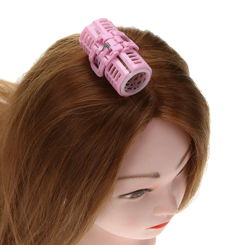 Роликовые Пружинные зажимы для завивки волос 6 шт./компл. пластиковые розовые