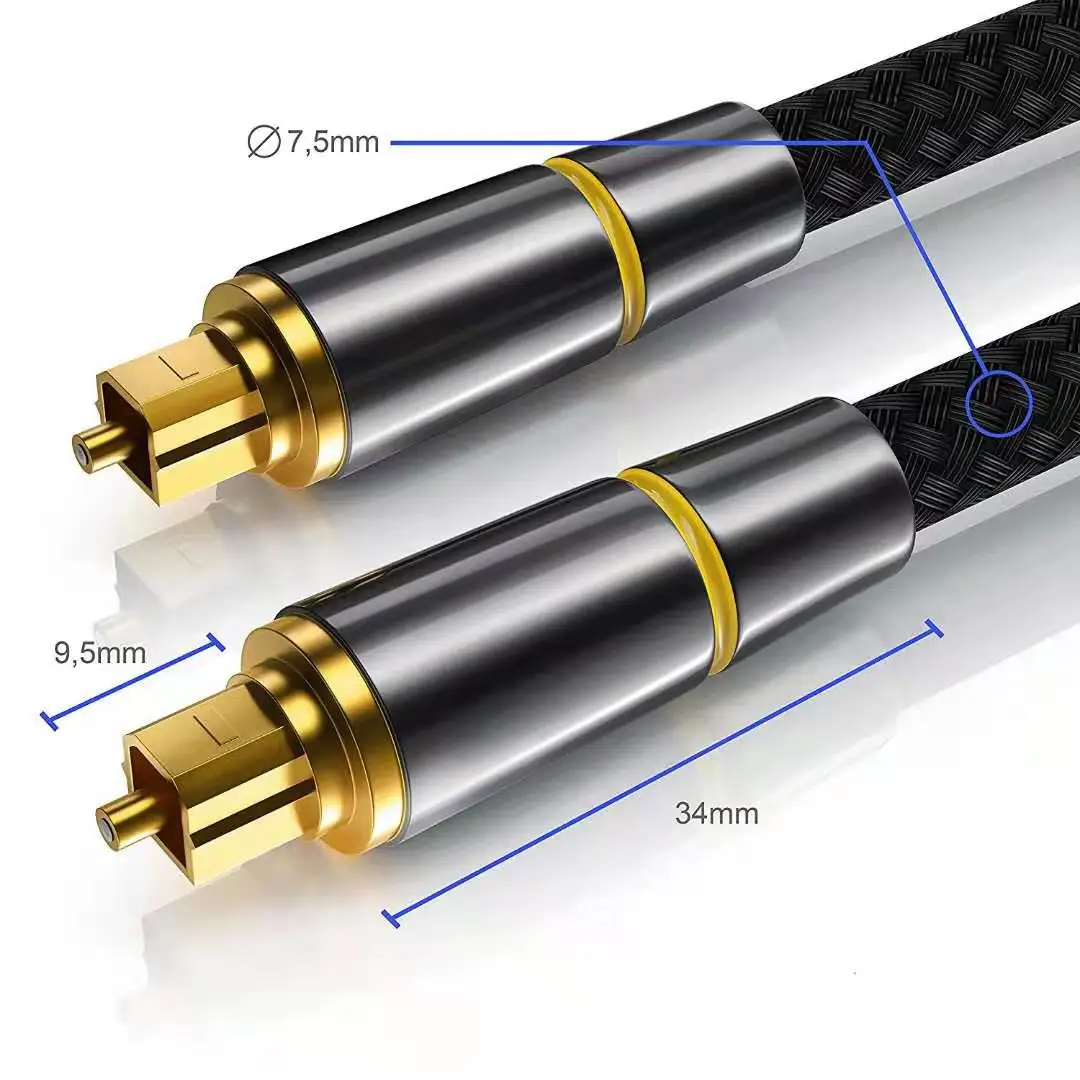 Honesum SPDIF 5 1 Dolby 7 Саундбар Toslink оптоволоконный кабель позолоченный Цифровой