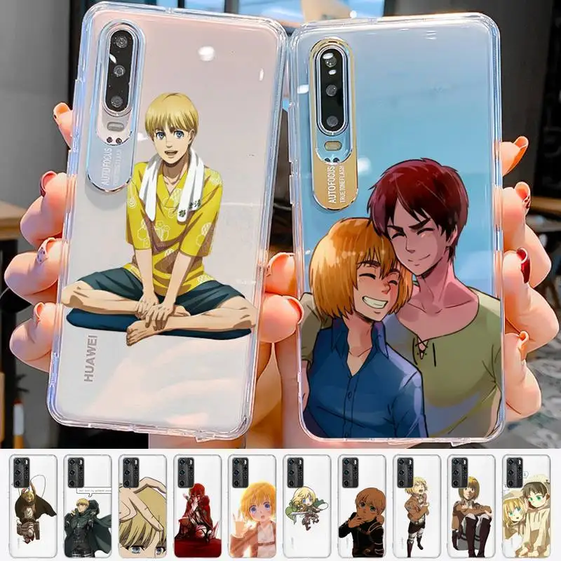 

YNDFCNB Armin Arlert Attack On Titan Phone Case For Huawei P 20 30 40 pro lite Psmart2019 Honor 8 10 20 Y5 6 2019 Nova3E