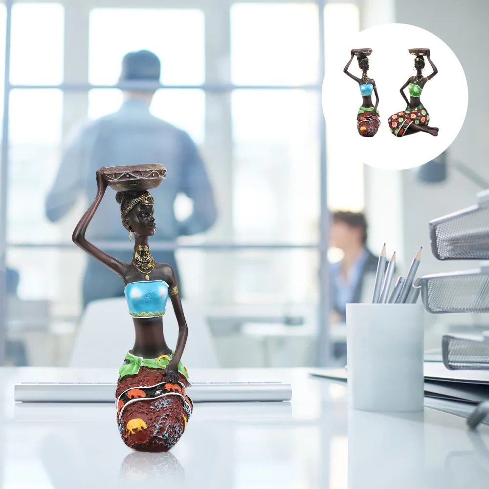 

2pcs Chic Candle Holder Exquisite Candlestick Sculpture Candle Holder for Home