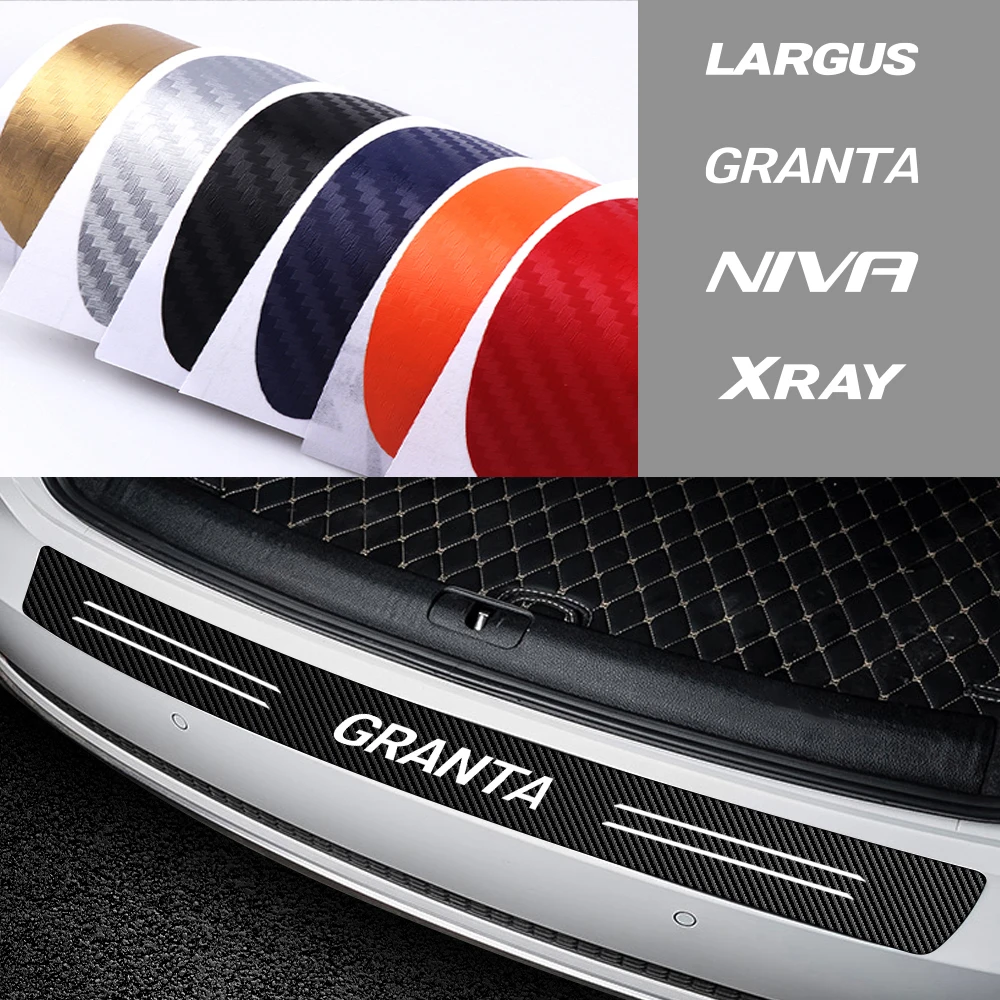 

Car Styling Rear Bumper Tail Trunk Scuff Guard Protection Sticker For LADA Priora Sedan Kalina Granta Vesta Niva Xray Bronto Vaz