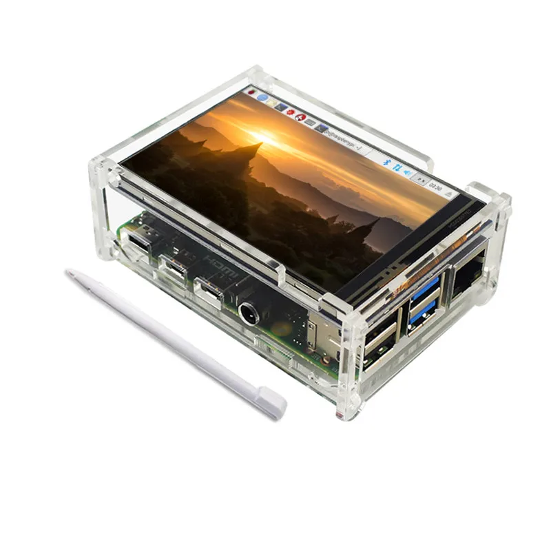 Новый сенсорный ЖК дисплей 3 5 дюйма TFT + чехол теплоотвод для Raspberry Pi 4B|Аксессуары