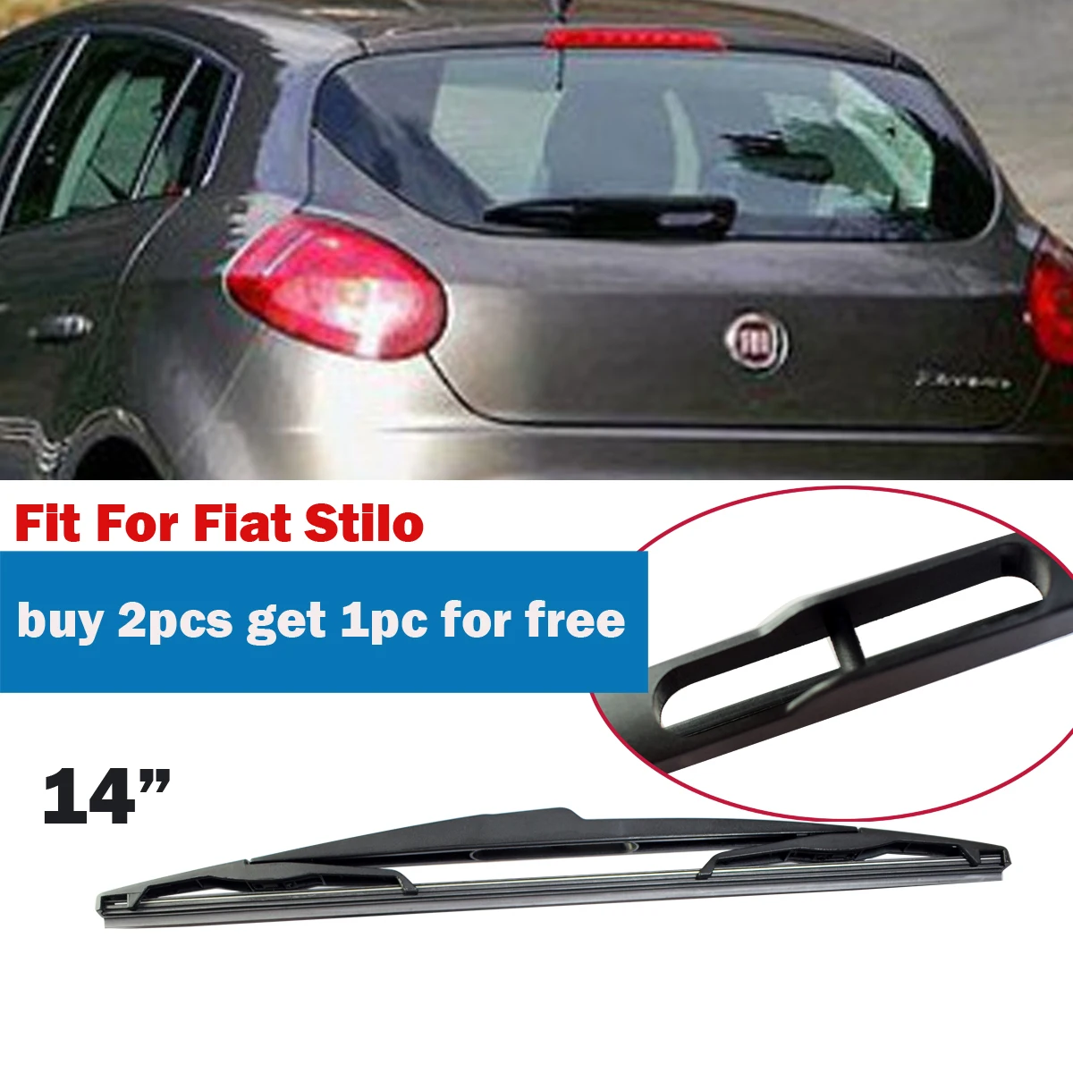 

1PC Car Rear Wiper Blade 14" Windscreen Windshield Auto Wipers Accessories for Fiat Stilo YC102012-stilo