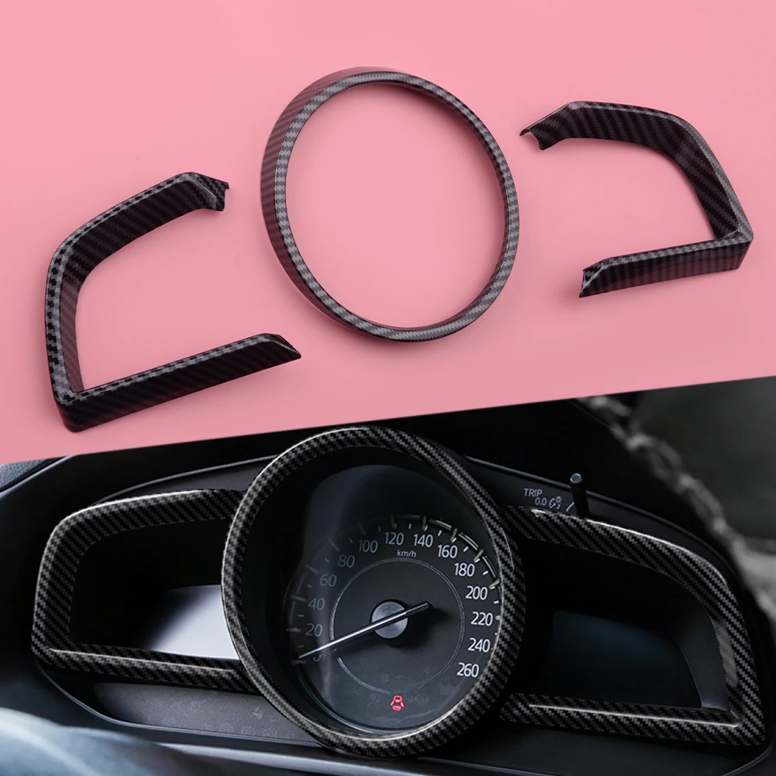 

3 шт./комплект, рамка из углеродного волокна для салона приборной панели Mazda 3 Sedan Hatchback 2014 2015 2016 2017 2018