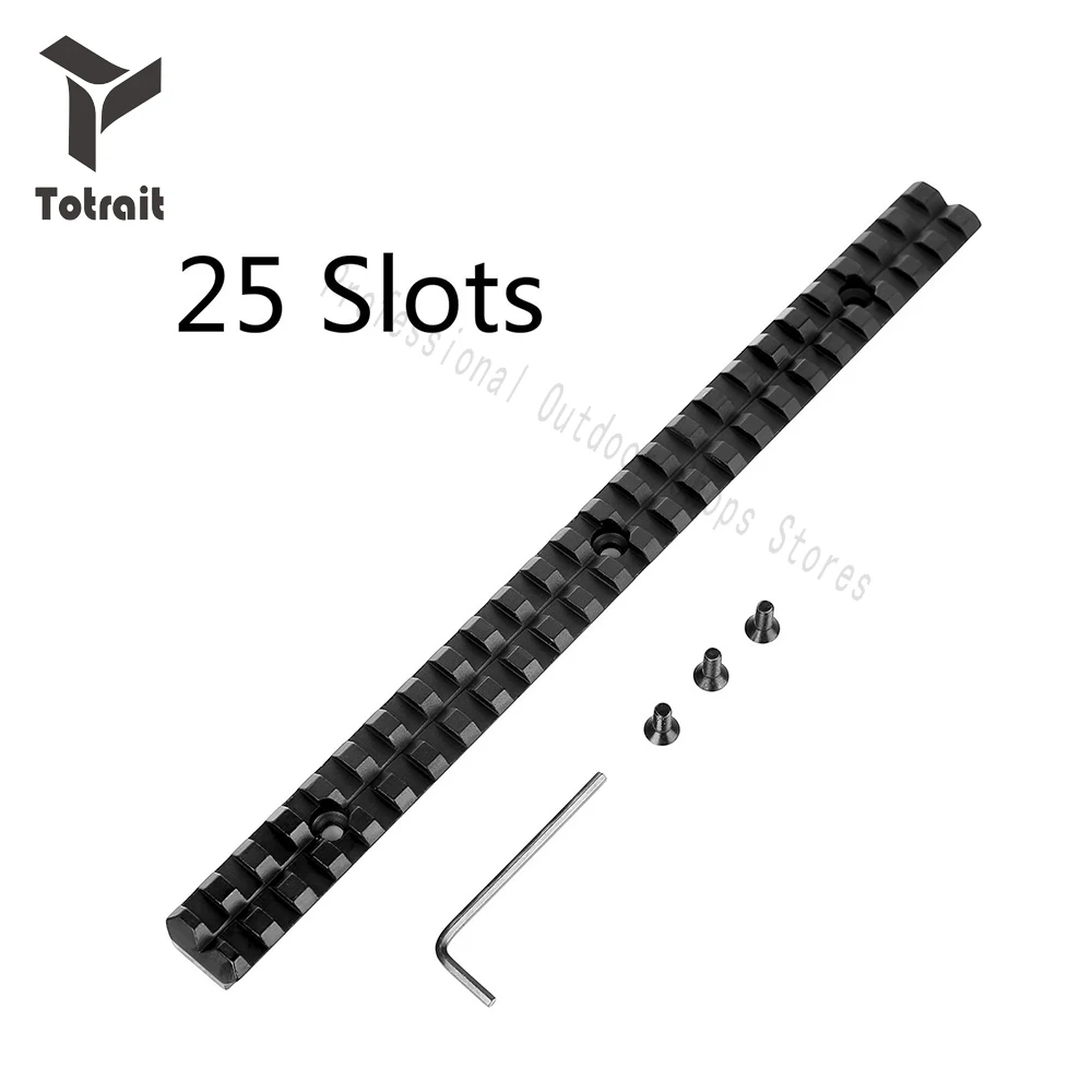 

TOtrait 20mm Mount Picatinny Rail with 25 Slots and 257mm Length of Aluminum Alloy for Airsoft Hunting Rifles Base