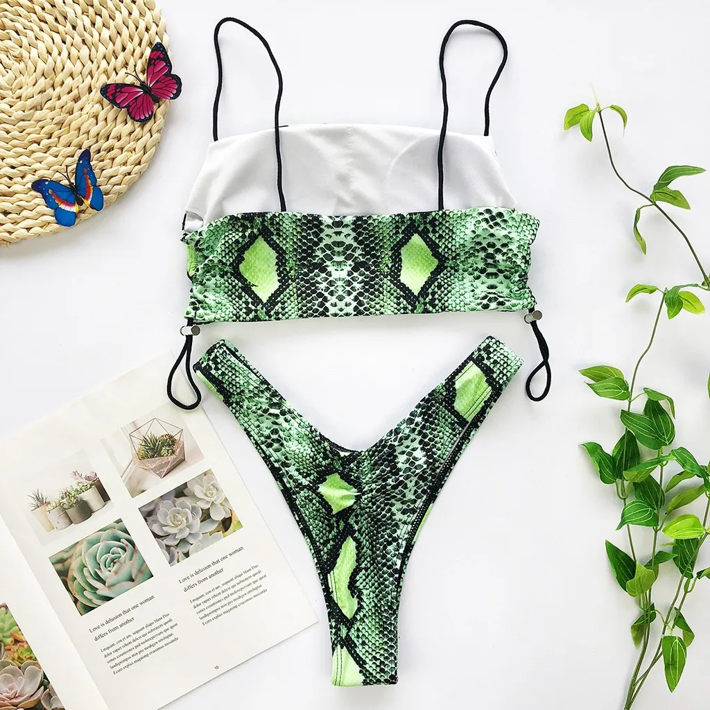 Женский купальник бикини Chamsgend сексуальный с леопардовым принтом пуш ап