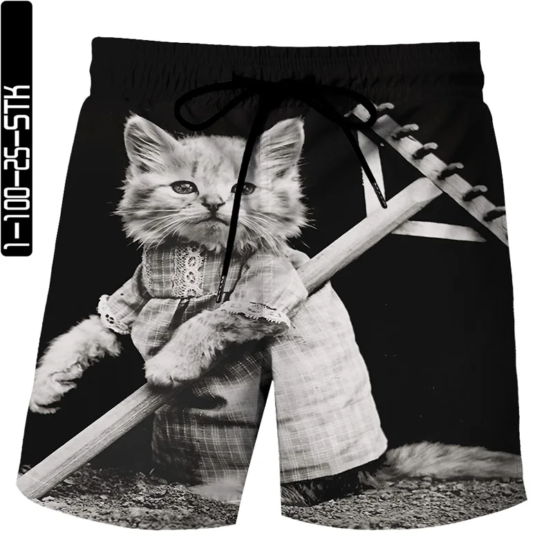 

2021 new summer 3D digital printing shorts high quality beach pants black and white elements popular new trend hip-hop style pri