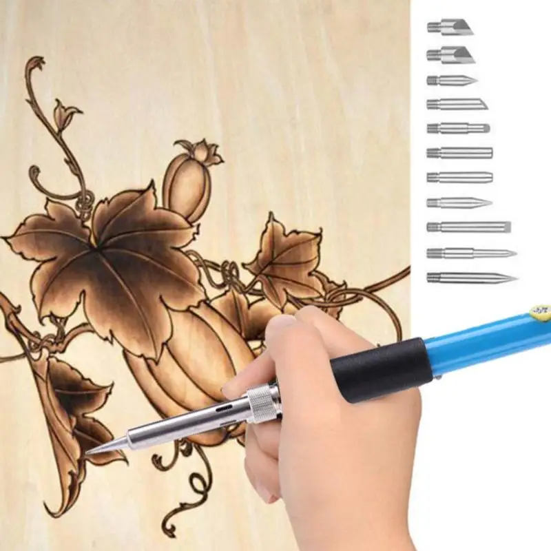 

77pcs Soldering Iron Wood Burning Kit Adjustable Carving Pyrography Tool