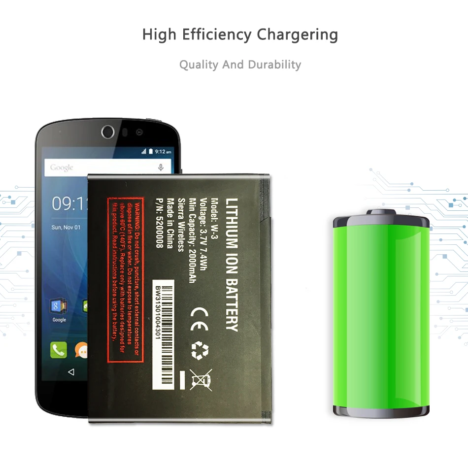 

W-3 2000mAh Battery For Netgear Sierra 760S 762S 763S 785S Mobile Phone Battery